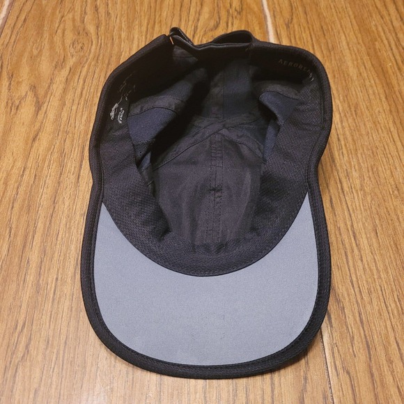Adidas Hat Cap Strap Back Black White Logo Aeroready Lightweight Athletic Mens - Picture 9 of 12